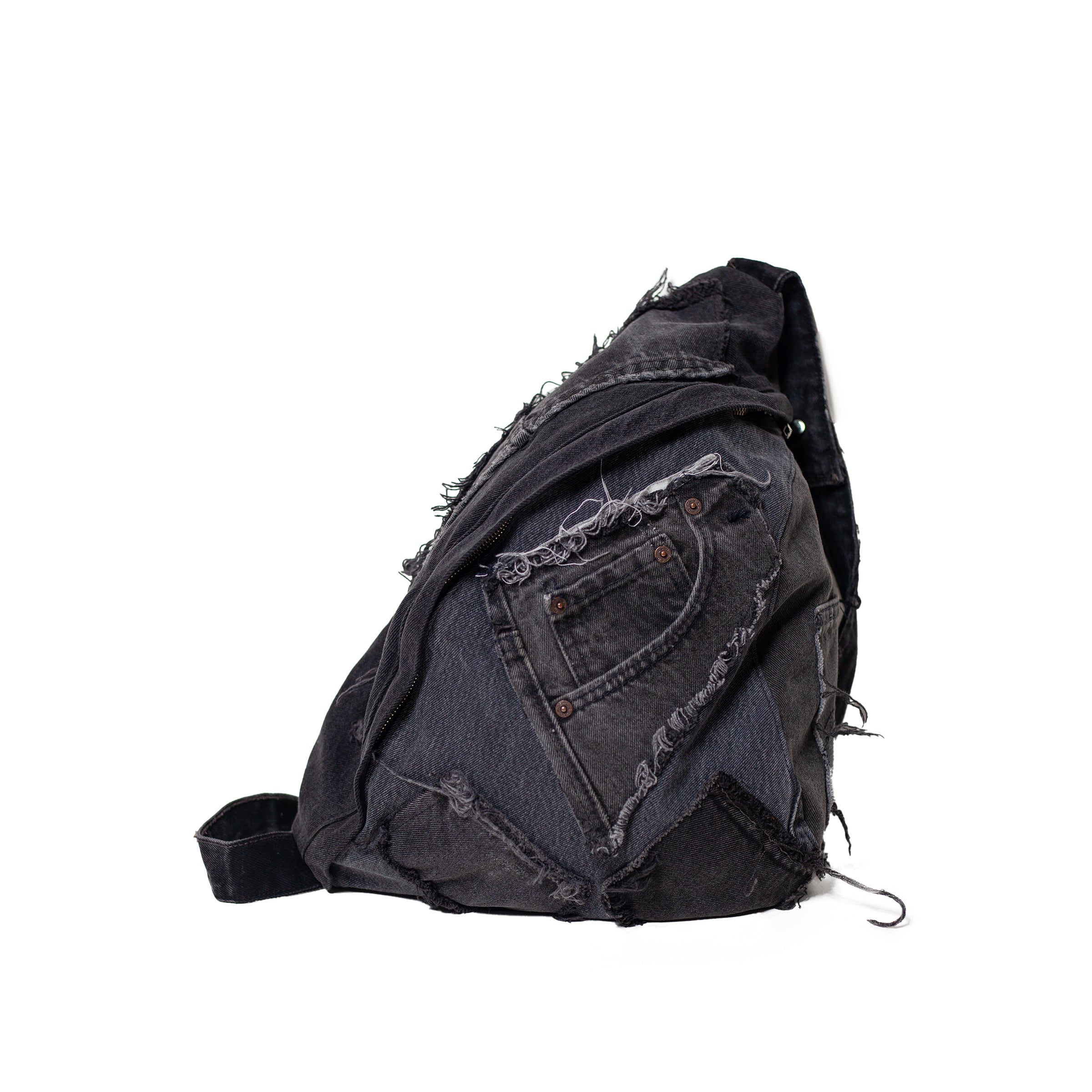 Black Denim Cross Body Bag