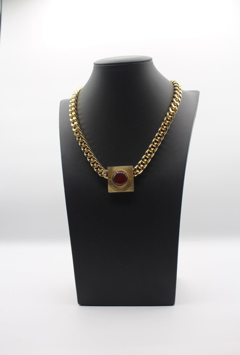 Knotwtr × DIPHDA Iconic Gold + Red Necklace