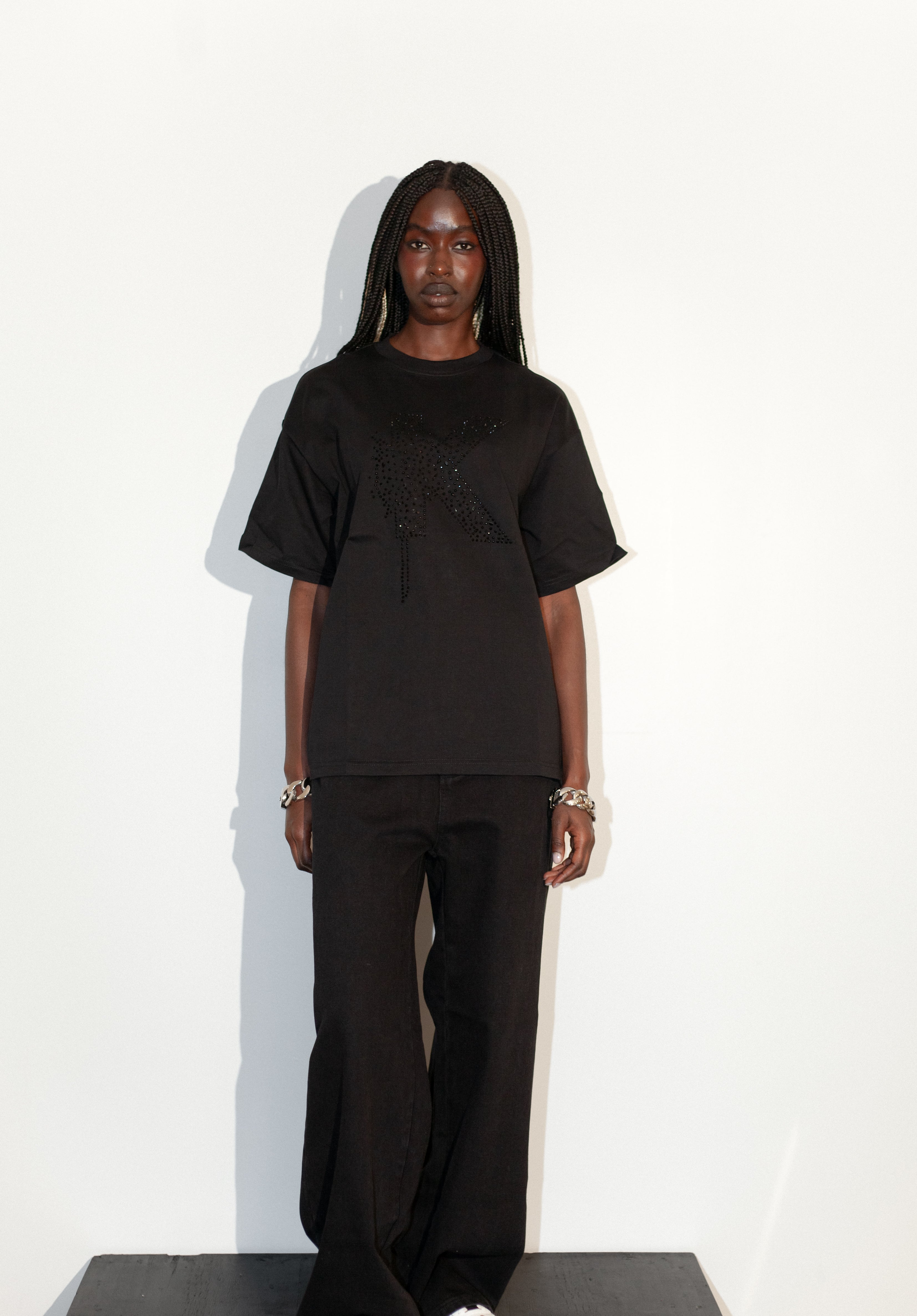Black Rhinestone K-Shirt