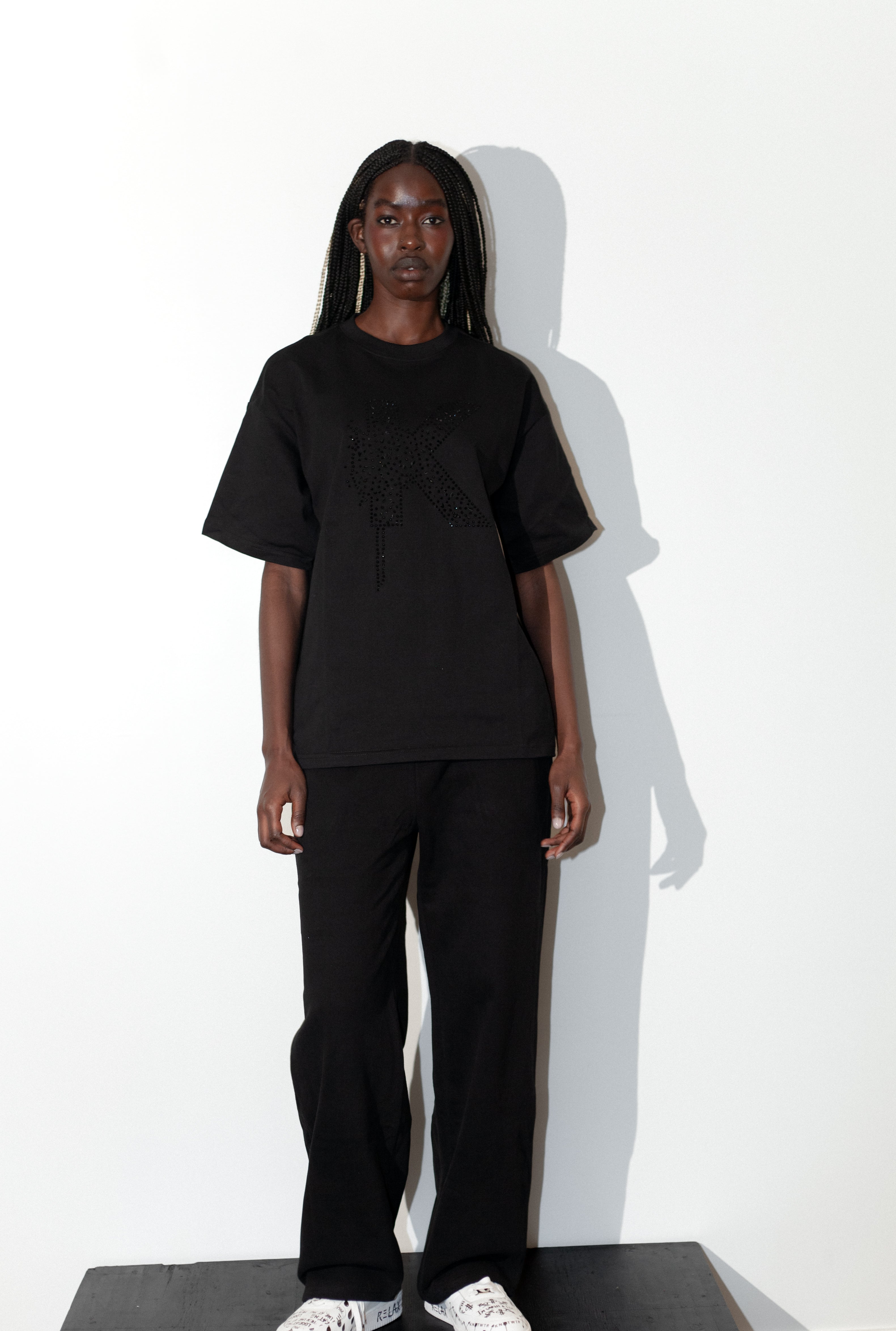 Black Rhinestone K-Shirt