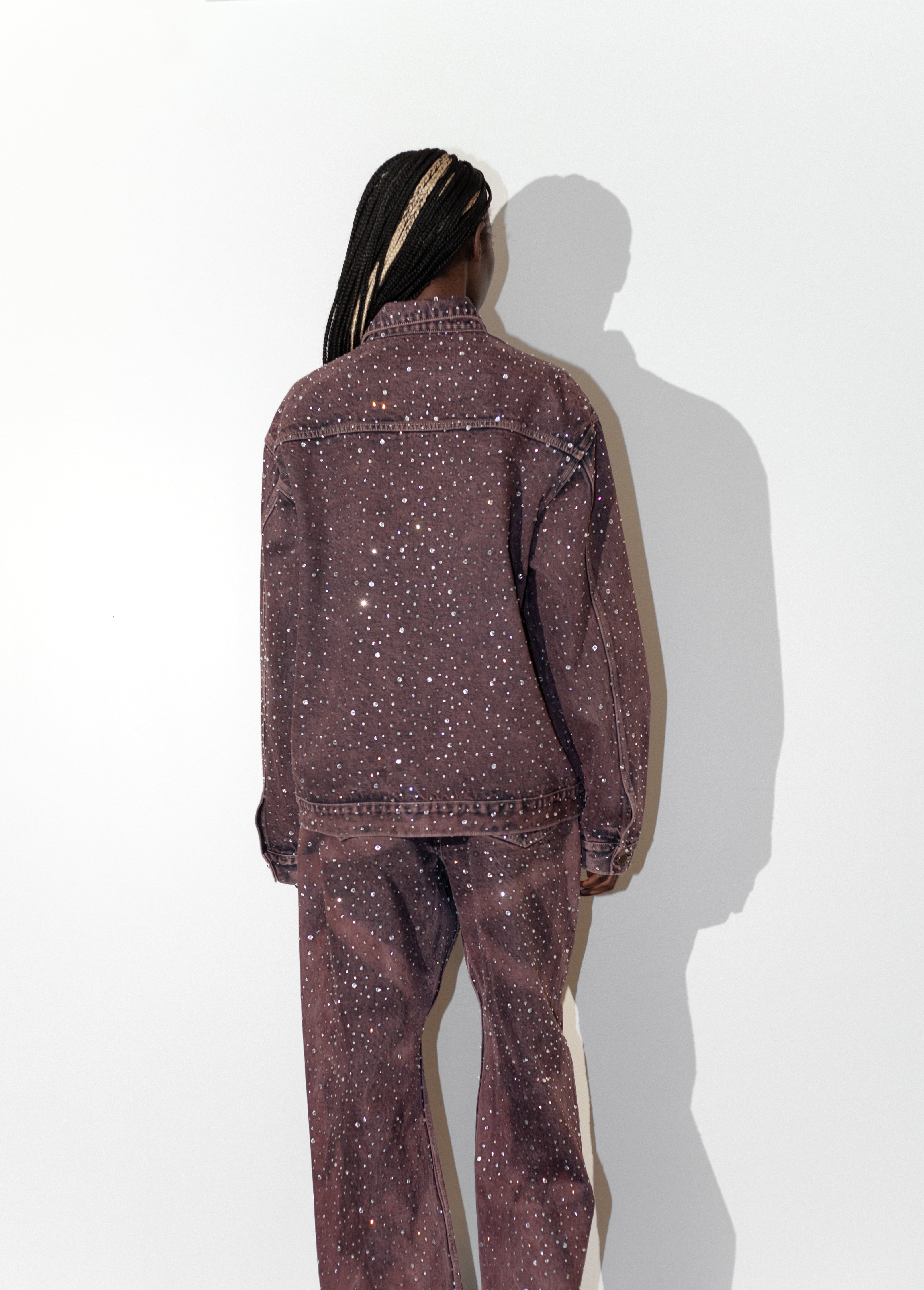 Purple Rhinestone Denim Jeans