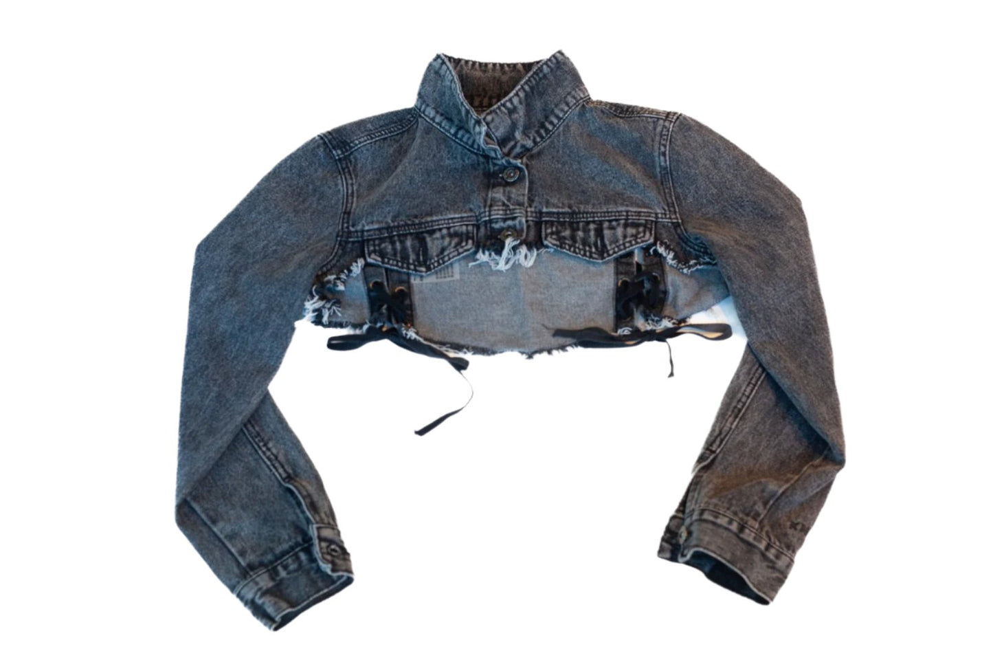 CyberTron Crop Top - Black Sea