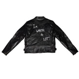 Black Leather Jacket – "I’m Worth A Lot,"