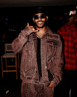 Purple Rhinestone Denim Jacket