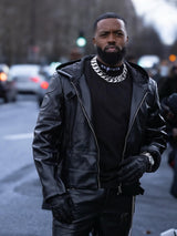 Black Leather Jacket – "I’m Worth A Lot," (Hood)