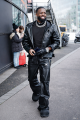 Black Leather Jacket – "I’m Worth A Lot," (Hood)