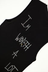 Sleeveless Rhinestone “K” Shirt