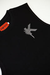 Sleeveless Rhinestone “K” Shirt