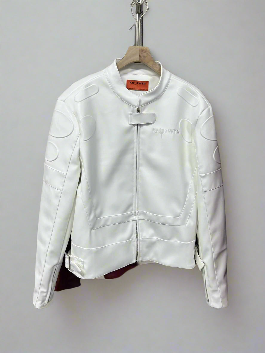 White Leather Jacket – "I’m Worth A Lot,"