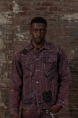 Purple Rhinestone Denim Jacket