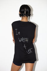 Sleeveless Rhinestone “K” Shirt