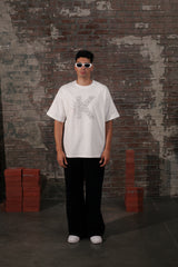 White Rhinestone K-Shirt