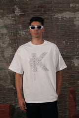 White Rhinestone K-Shirt
