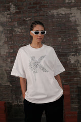 White Rhinestone K-Shirt
