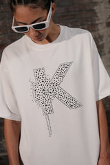 White Rhinestone K-Shirt