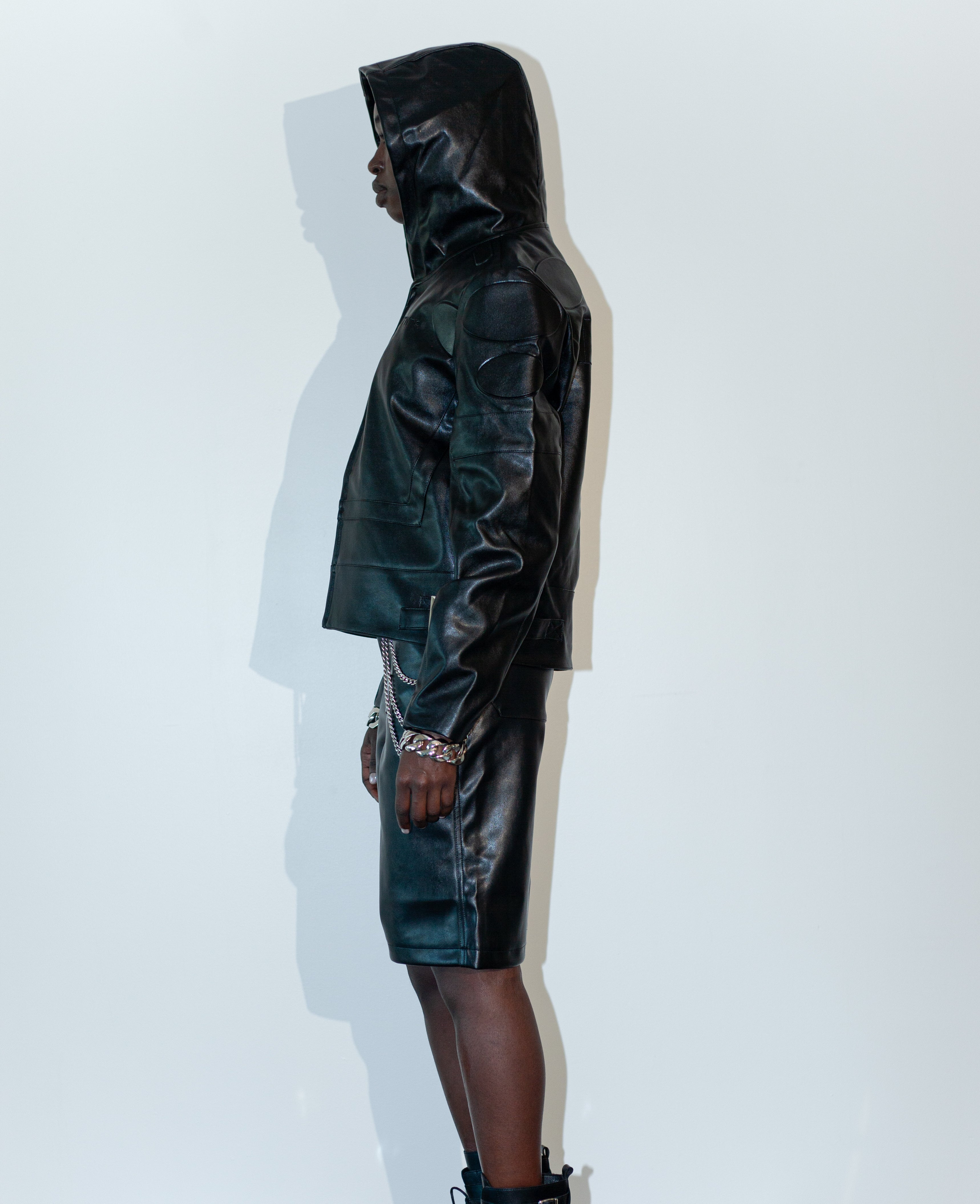 Black Leather Jacket – "I’m Worth A Lot," (Hood)