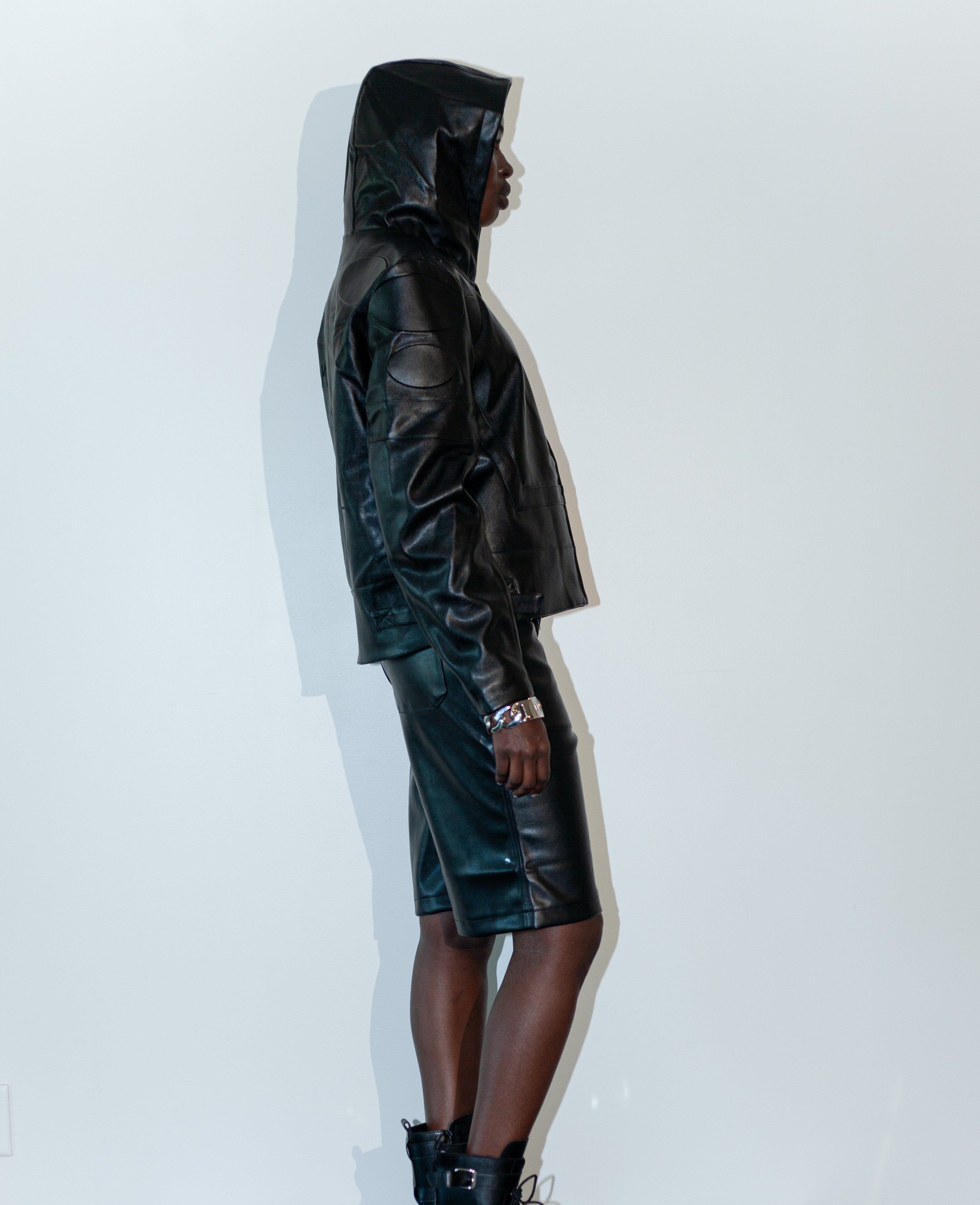 Black Leather Jacket – "I’m Worth A Lot," (Hood)