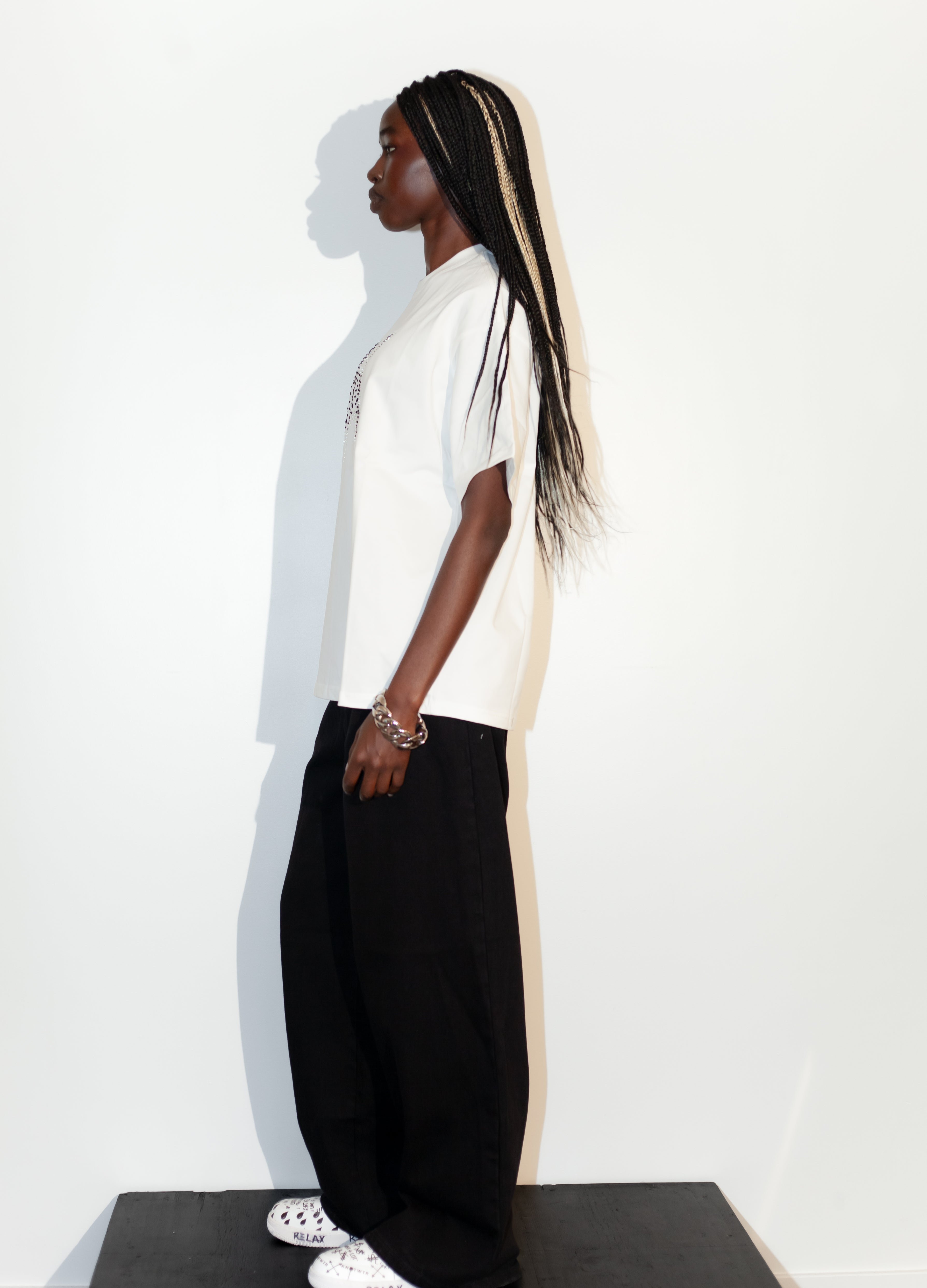 White Rhinestone K-Shirt