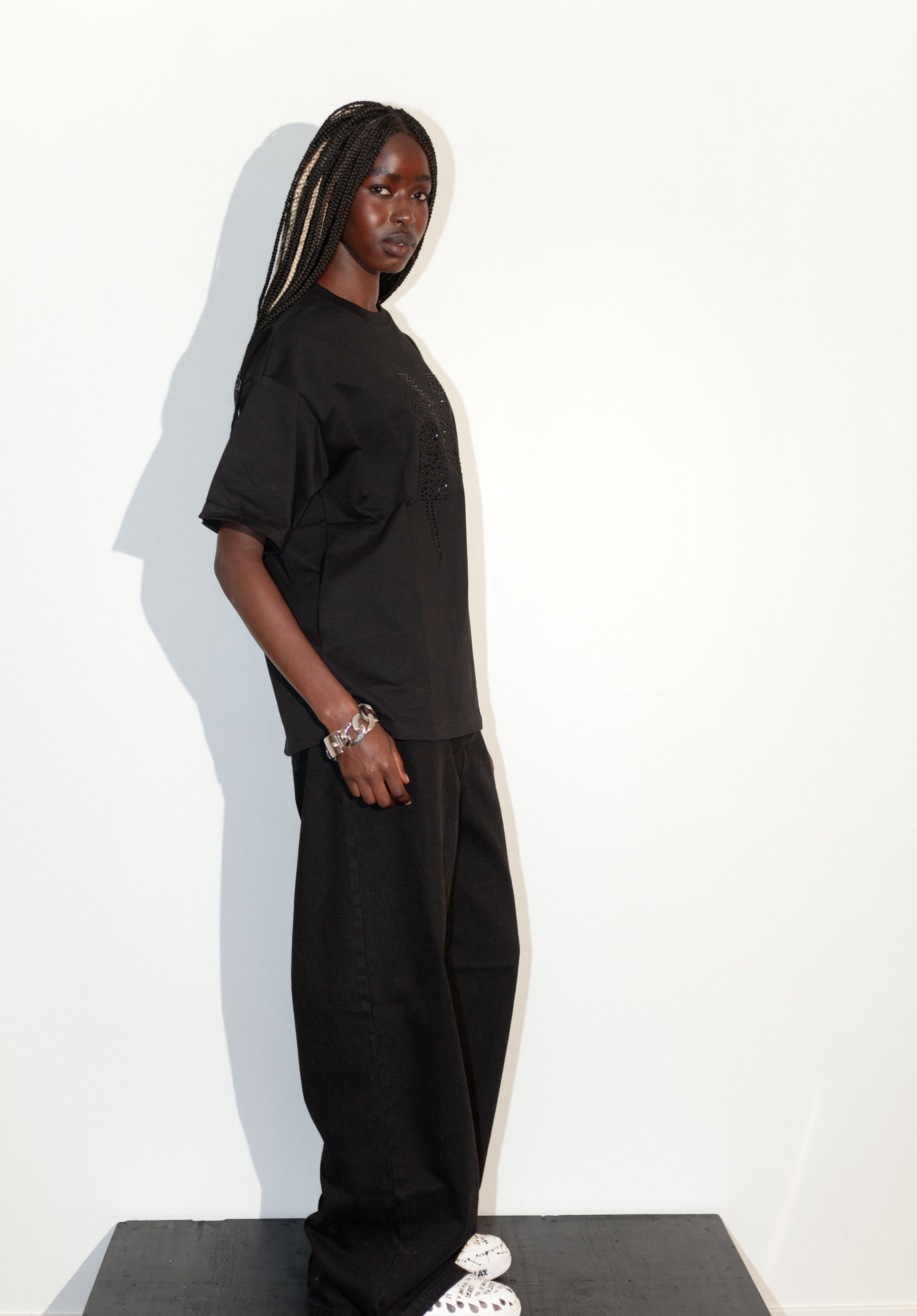 Black Rhinestone K-Shirt