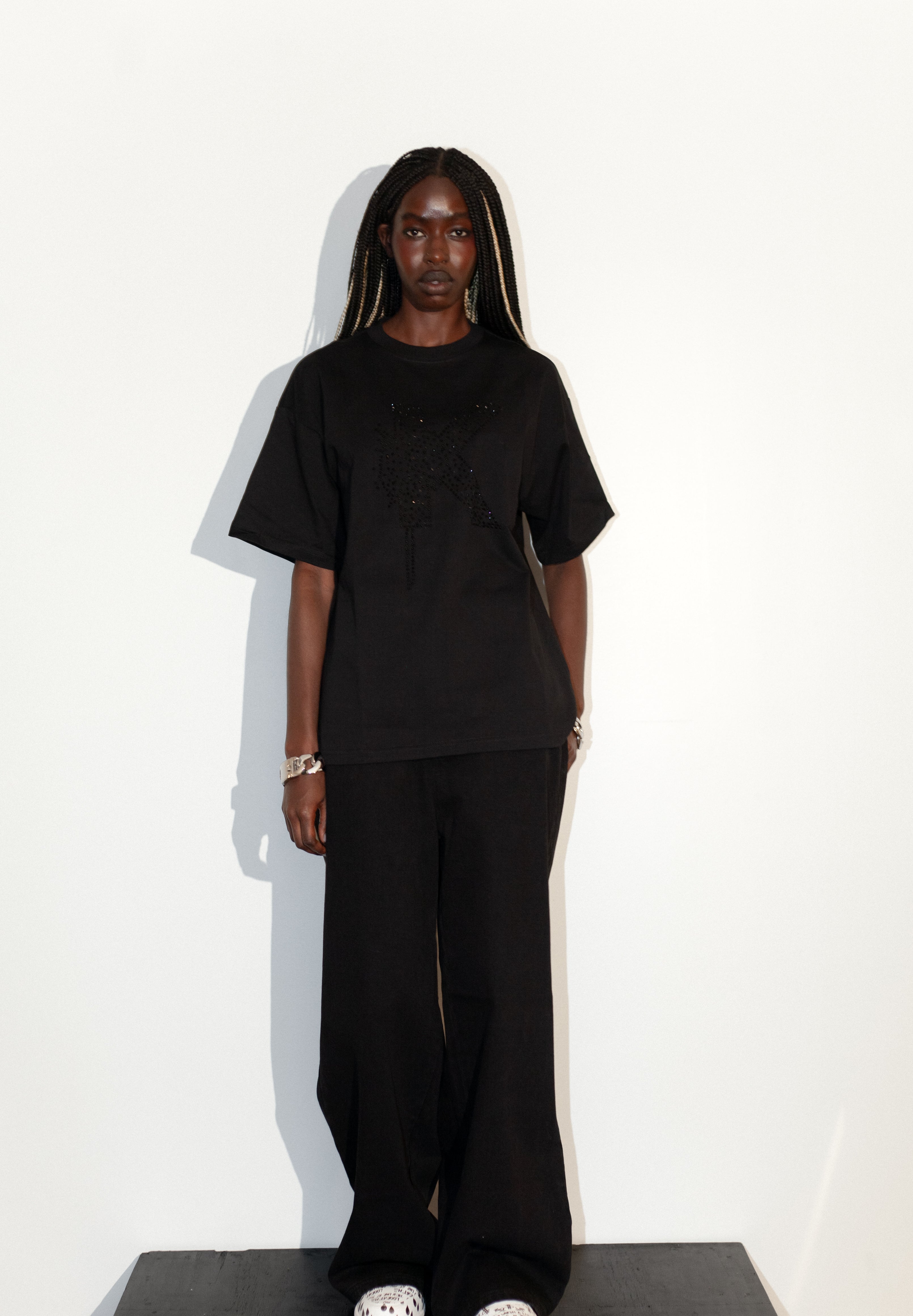Black Rhinestone K-Shirt