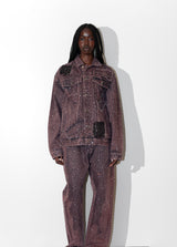 Purple Rhinestone Denim Jacket