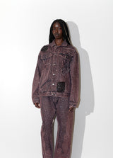 Purple Rhinestone Denim Jacket
