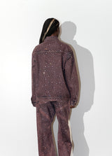 Purple Rhinestone Denim Jacket