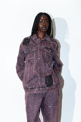 Purple Rhinestone Denim Jacket