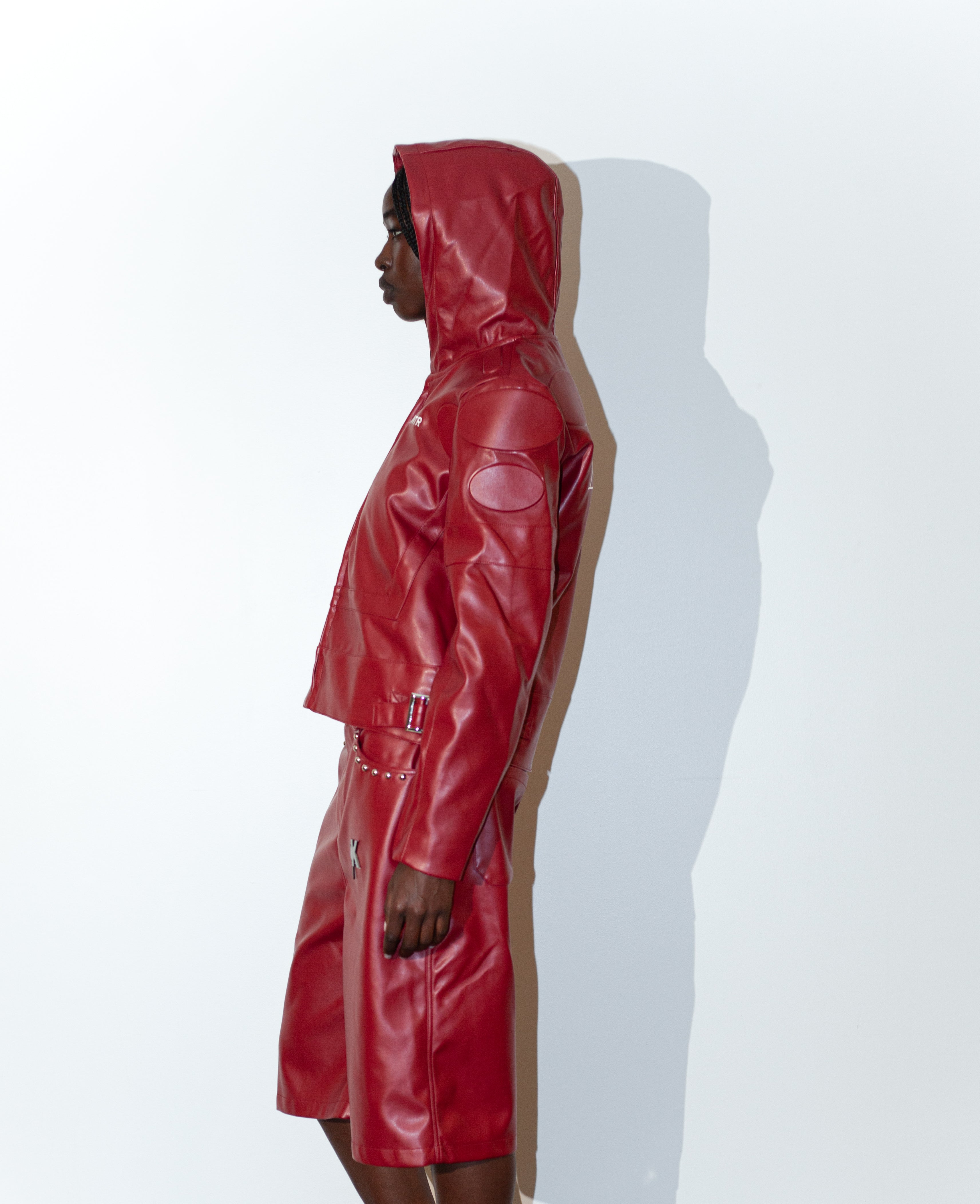 Maroon Leather Jacket "I’m Worth A Lot" (Hood)