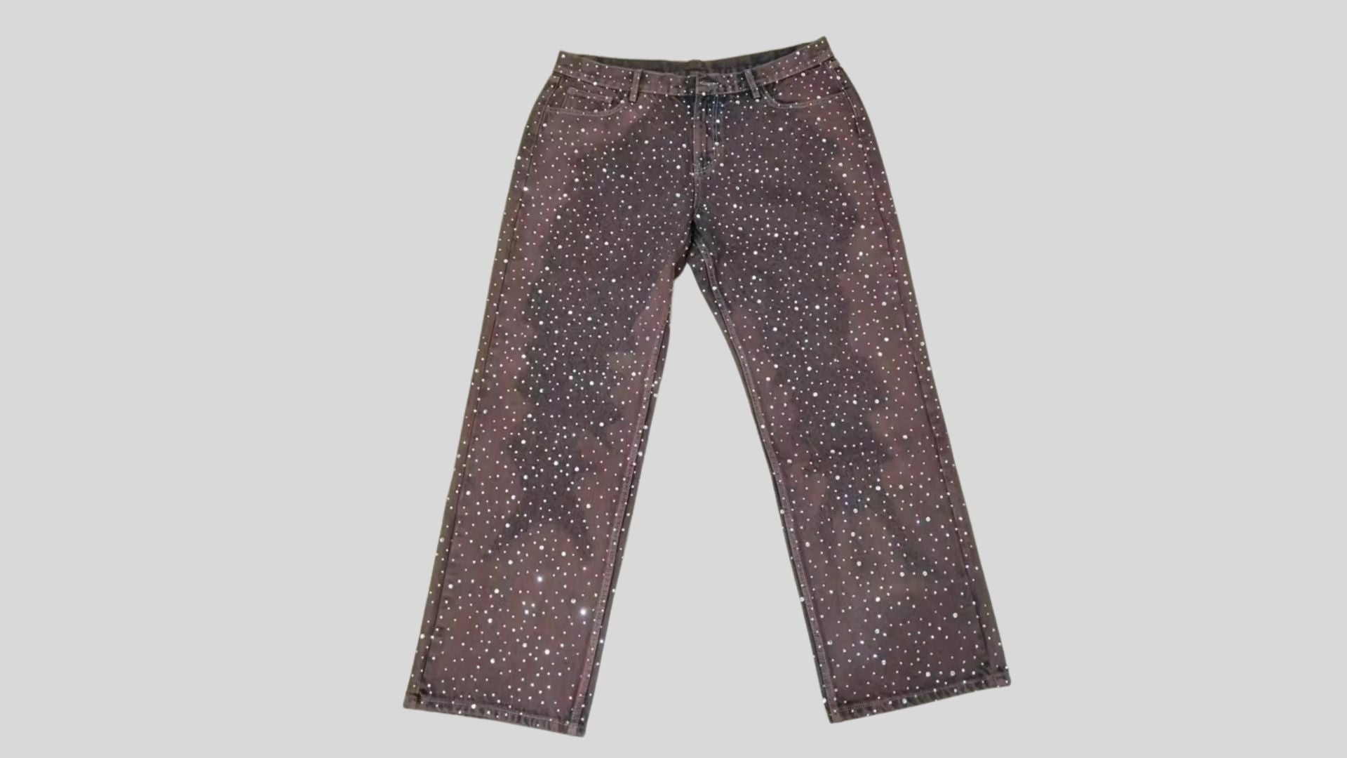 Brown Rhinestone Trousers