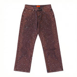 Purple Rhinestone Denim Jeans