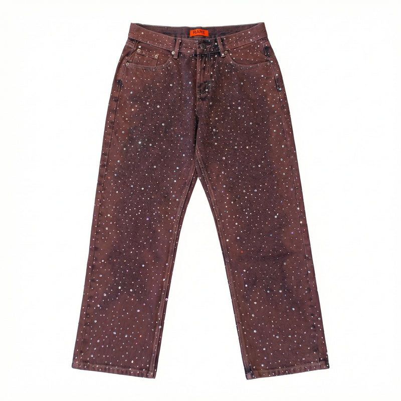 Purple Rhinestone Denim Jeans