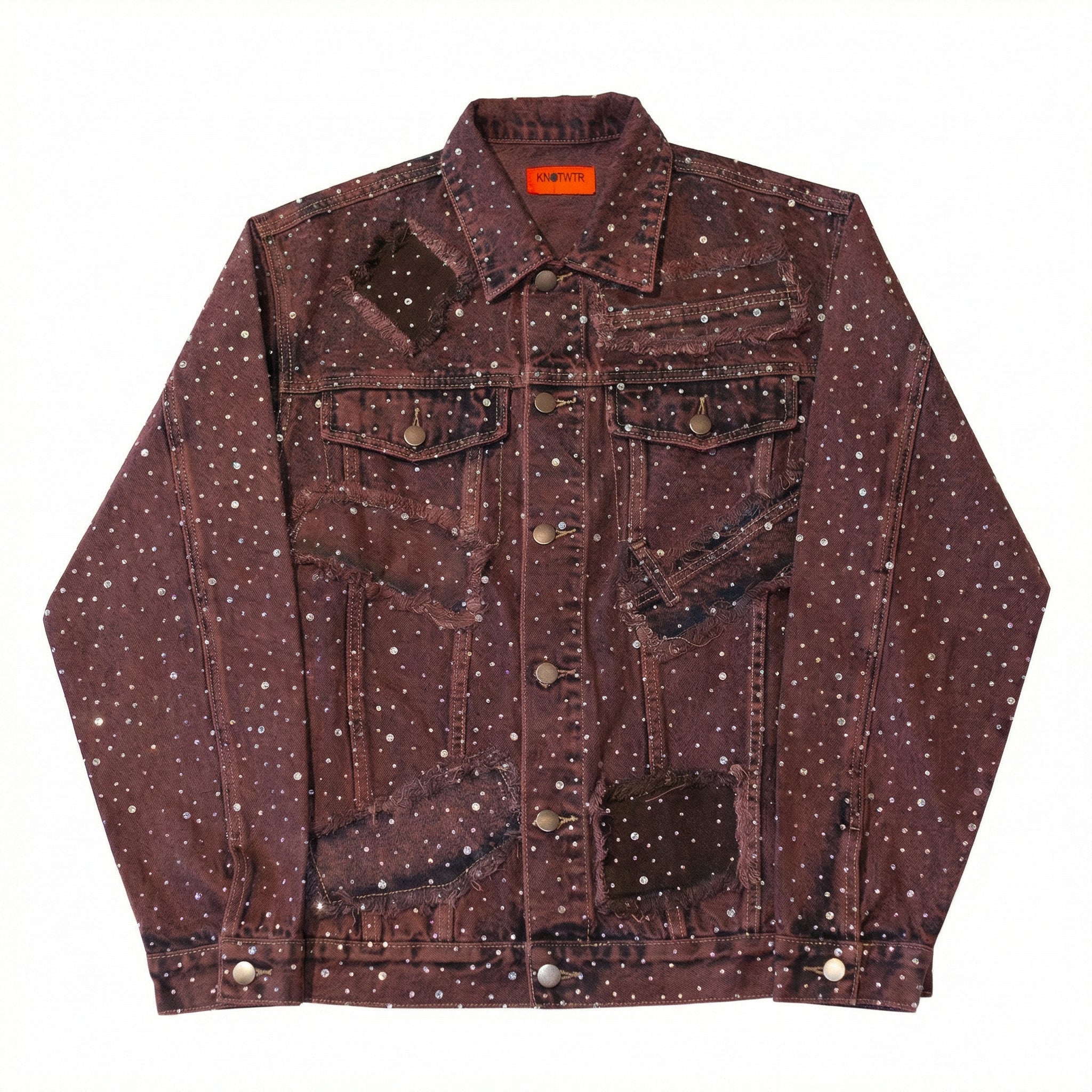 Purple Rhinestone Denim Jacket