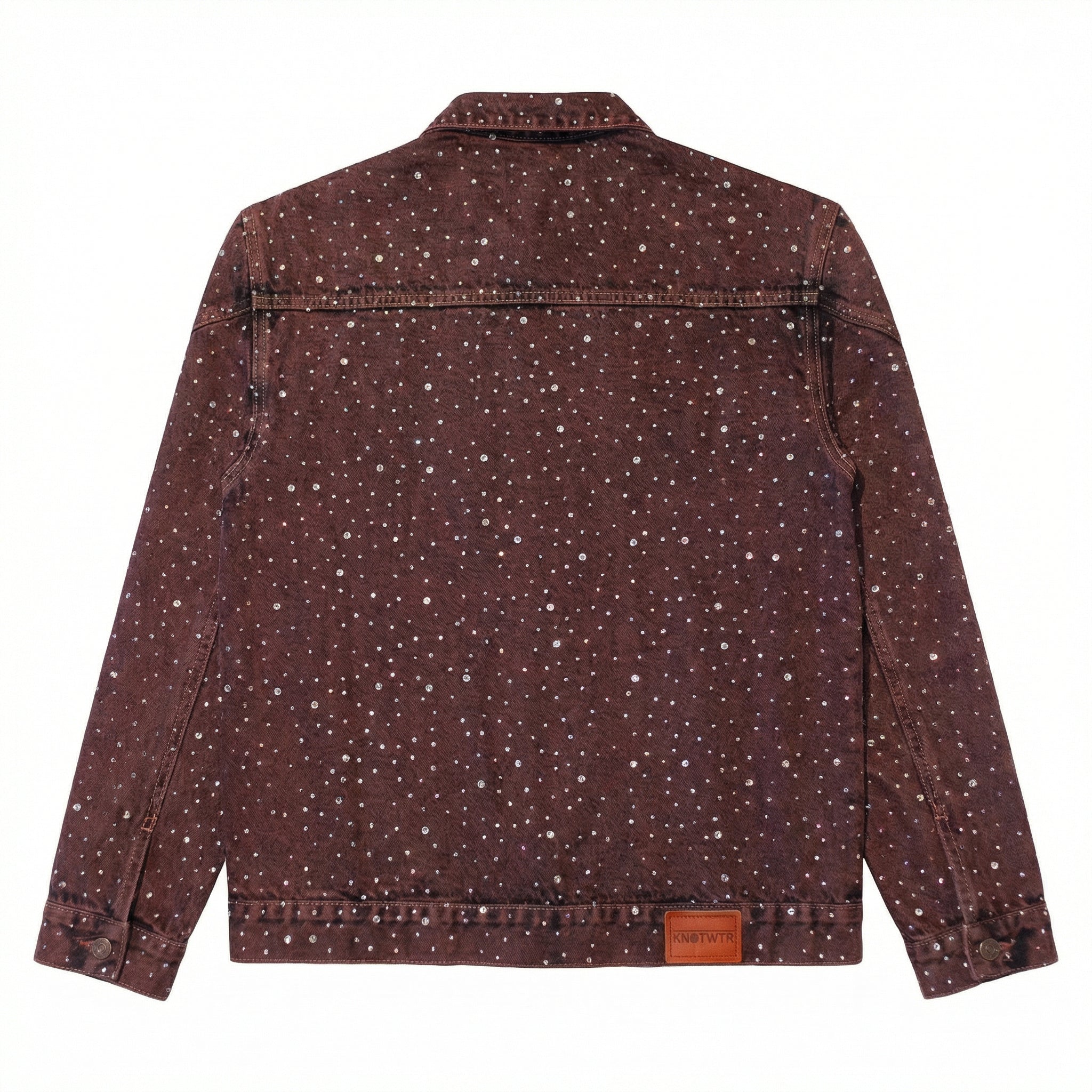 Purple Rhinestone Denim Jacket — KNOTWTR