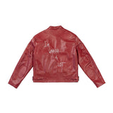 Maroon Leather Jacket "I’m Worth A Lot"