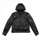 Black Leather Jacket – "I’m Worth A Lot," (Hood)