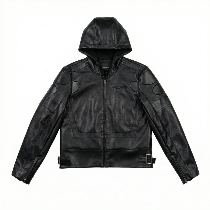 Black Leather Jacket – "I’m Worth A Lot," (Hood)