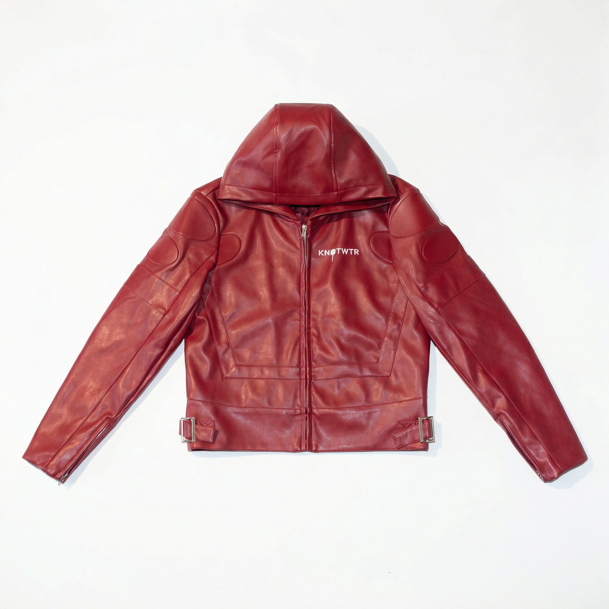 Maroon Leather Jacket "I’m Worth A Lot" (Hood)