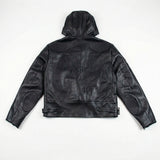 Black Leather Jacket – "I’m Worth A Lot," (Hood)